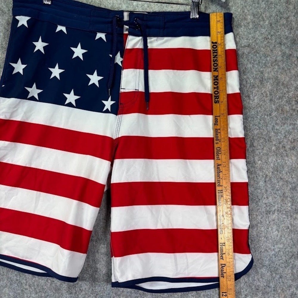 Old Navy California American Flag Board Shorts Mens Sz 36 Drawstring Swim Trunks - Picture 5 of 16